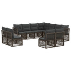 Tuinset poly rattan 11-delig grijs