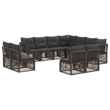 Tuinbankenset 11 pcs Grijs poly rattan