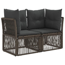 Tuinbankenset 11 pcs Grijs poly rattan