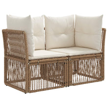 Tuinbankenset 11 pcs Beige poly rattan