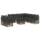 Garden Sofa Set 10 pcs Grey poly rattan