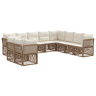 Tuinset poly rattan beige modulair 10 personen