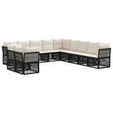 Tuinbankenset 11 pcs Zwart poly rattan