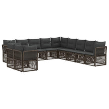 Tuinbankenset 11 pcs Grijs poly rattan