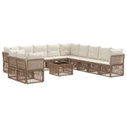 Tuinbankenset poly rattan beige 12-delig
