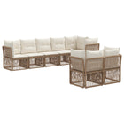 Tuinbankenset poly rattan beige 8 persoons