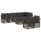 Garden Lounge Set 9 pcs Grey poly rattan