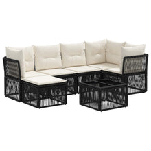 Tuinbankenset 7 pcs Zwart poly rattan