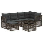 Garden bench set 7 pcs Grey poly rattan