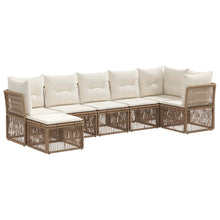 Tuinbankenset 7 pcs Beige poly rattan