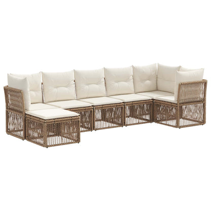Tuinbankenset 7 pcs Beige poly rattan