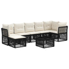 Garden sofa set 8 pcs Black poly rattan