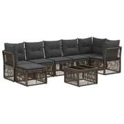 Tuinbankenset poly rattan grijs 8-delig
