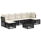 Garden sofa set 8 pcs Black poly rattan