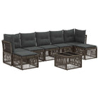 8-piece Garden Lounge Set Grey poly rattan