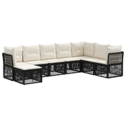 Tuinset 8-delig poly rattan zwart