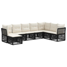 Tuinbankenset 8 pcs Zwart poly rattan