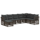 Tuinset poly rattan grijs 8 persoons modulair
