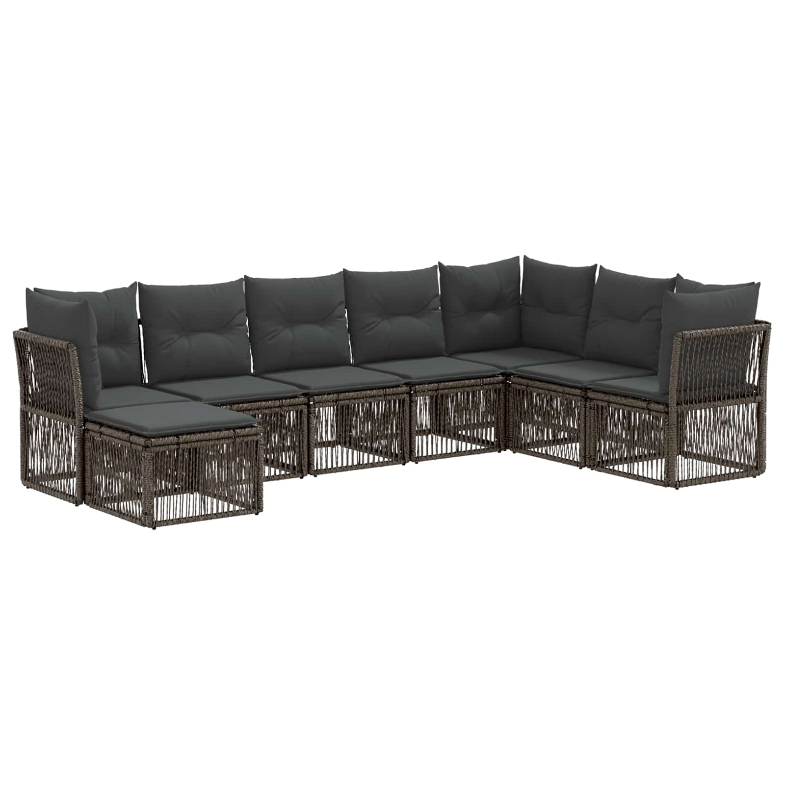 Tuinbankenset 8 pcs Grijs poly rattan