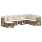 Tuinbankenset poly rattan beige 8-delig