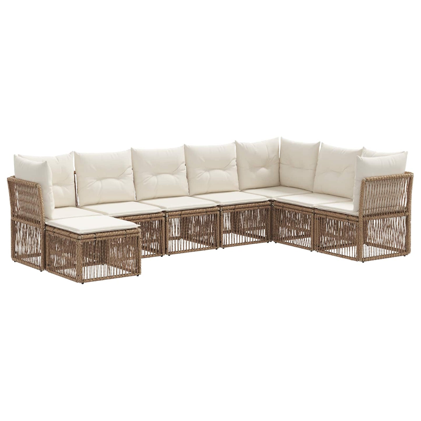 Tuinbankenset 8 pcs Beige poly rattan