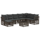 Garden Lounge Set 9 pcs Grey poly rattan