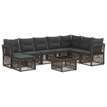 Tuinbankenset 9 pcs Grijs poly rattan