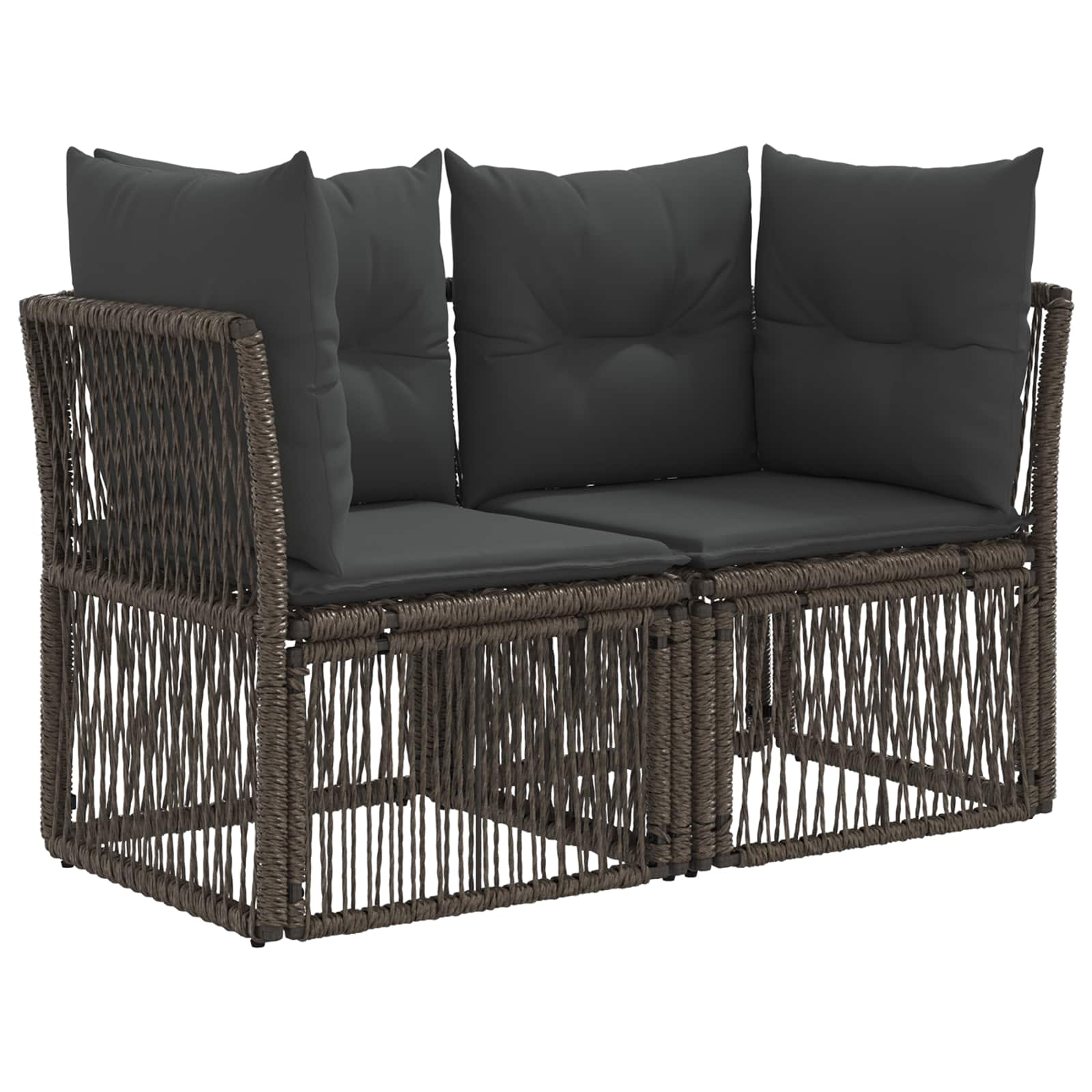 Tuinbankenset 9 pcs Grijs poly rattan