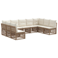 Tuinbankenset 9 pcs Beige poly rattan