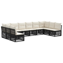 Tuinbankenset 10 pcs Zwart poly rattan
