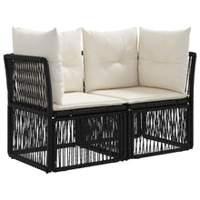 Tuinbankenset 10 pcs Zwart poly rattan