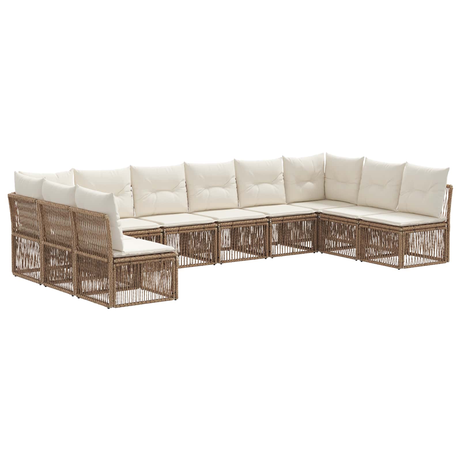 Tuinbankenset 10 pcs Beige poly rattan