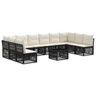 Garden Sofa Set 11 pcs Black poly rattan
