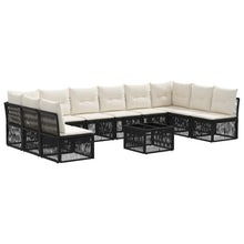 Tuinbankenset 11 pcs Zwart poly rattan