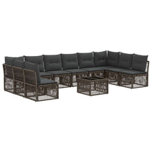 Tuinbankenset 11 pcs Grijs poly rattan