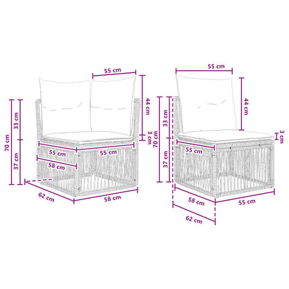 Tuinbankenset 6 st 6-Aantal zitplaatsen Zwart poly rattan