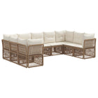 Tuinbankenset 9 personen polyrattan beige