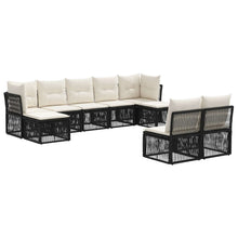 Tuinbankenset 9 pcs Zwart poly rattan