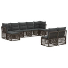 Tuinset poly rattan grijs 9-delig