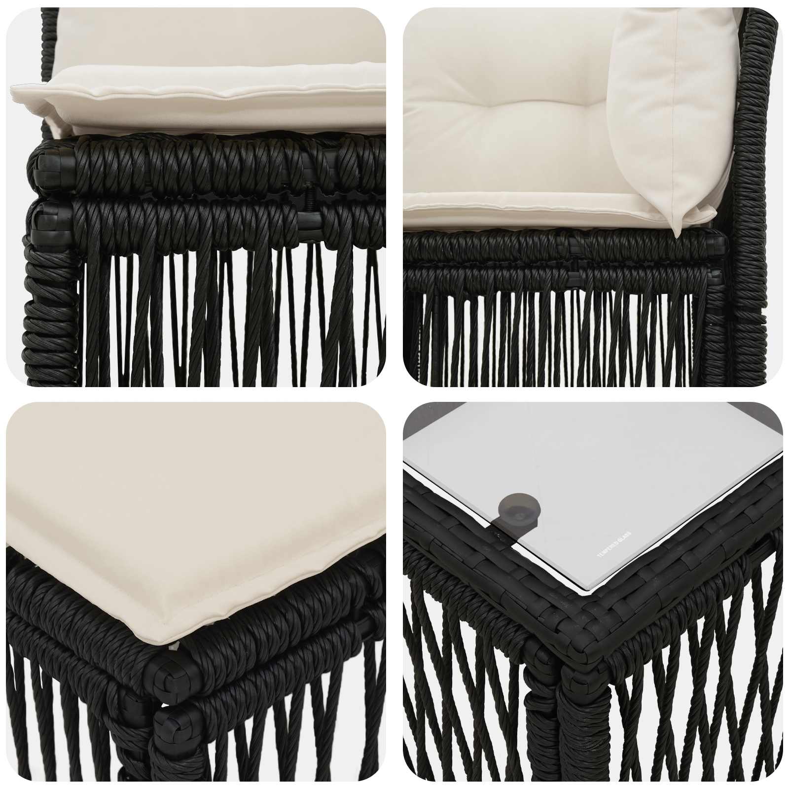 Tuinbankenset 10 pcs Zwart poly rattan