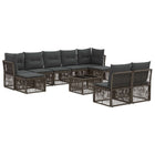 Garden Sofa Set 10 pcs Grey poly rattan