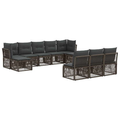 Tuinbankenset 10 pcs Grijs poly rattan