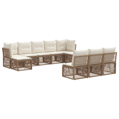 Tuinbankenset 10 pcs Beige poly rattan