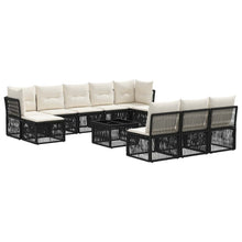 Tuinbankenset 11 pcs Zwart poly rattan