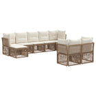 Tuinbankenset poly rattan beige 9-delig
