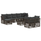 Garden Sofa Set 10 pcs Grey poly rattan