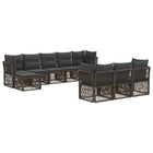 Tuinbankenset poly rattan grijs 10-delig