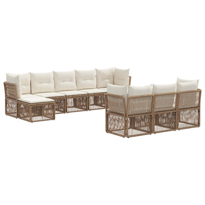 Tuinbankenset 10 pcs Beige poly rattan