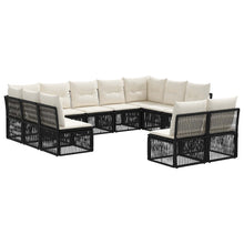 Tuinbankenset 11 pcs Zwart poly rattan