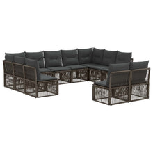 Tuinbankenset 11 pcs Grijs poly rattan